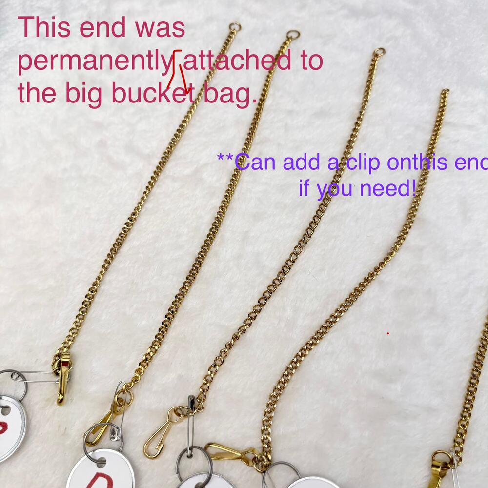 Louis Vuitton gold brass chain from vintage Bucket bag to attaches pouch ONE! - Picture 6 of 10